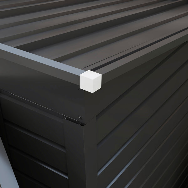 8 x 4FT Garden Shed. Galvanised Metal Shed, Outdoor Tool Storage Shed with Pent Roof, Lockable Door and 2 Vents, Grey
