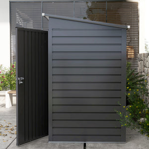 8 x 4FT Outdoor Storage Shed, Easy to Assemble Galvanized Metal Garden Shed, Waterproof Tool Shed with Lockable Door and 2 Vents for Backyard, Lawn, Patio, Grey