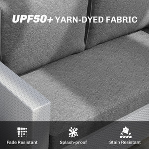 2 Seater Outdoor Seat Cushions with Backrest, Loveseat Double Sofa Outdoor Furniture Cushions, Fade-Resistant Replacement Patio Cushions for Indoor and Outdoor, Grey