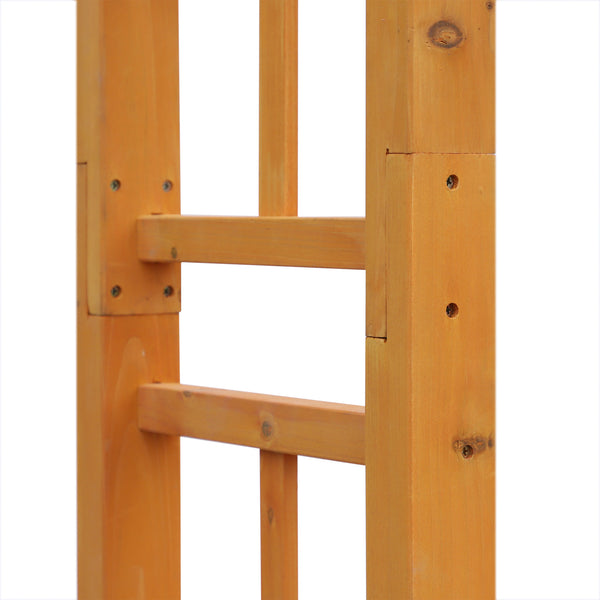 85" Wooden Garden Arbour for Wedding and Ceremony, Outdoor Garden Arch Trellis for Climbing Vines, Orange