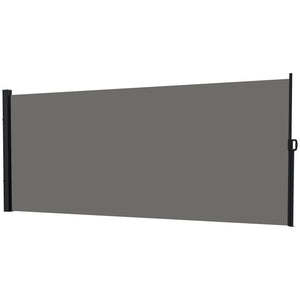 13' x 6' Retractable Side Awning, Garden Privacy Screen Divider, Full Cassette Windbreaker for Hot Tub, Balcony, Terrace, Pool, Dark Grey