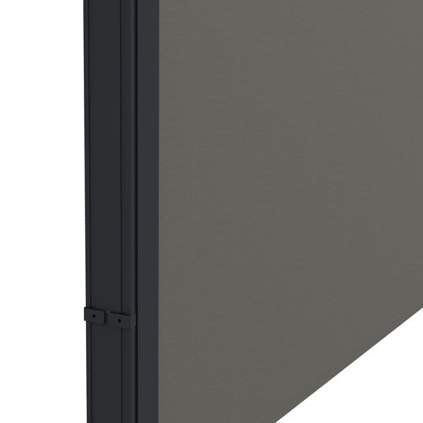 13' x 6' Retractable Side Awning, Garden Privacy Screen Divider, Full Cassette Windbreaker for Hot Tub, Balcony, Terrace, Pool, Dark Grey