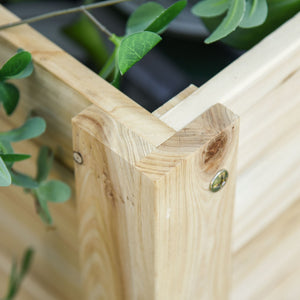 Wooden Raised Garden Bed Planter, Elevated Planter Box with Storage Shelf and Bed Liner for Backyard, Patio, Balcony, 40" x 16" x 33", Natural Wood