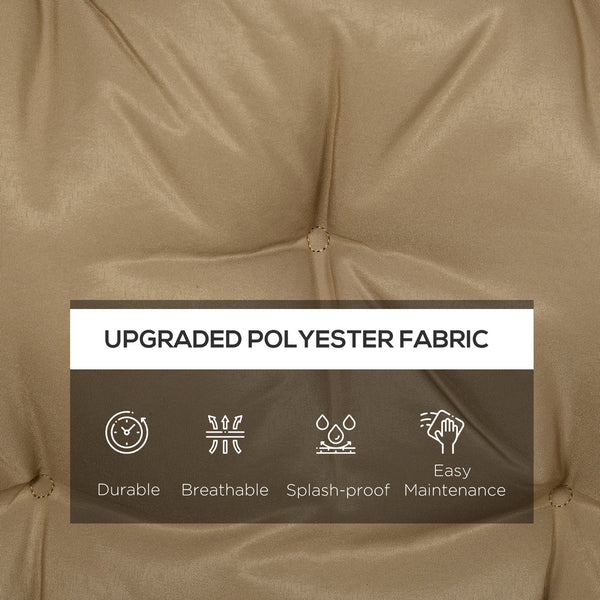 Porch Swing Cushion Garden Bench Cushion with Backrest, Non-Slip 3-Seater Thick Pad, Swing Chair Mat Replacement for Indoor and Outdoor, 59.1" x 38.6", Khaki