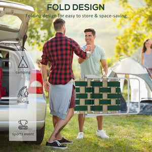 Outsunny Set of 2 Patio Folding Chairs, Classic Outdoor Camping Chairs, Portable Lawn Chairs for Camping, Garden, Pool, Beach, Backyard w/ Armrests, Green