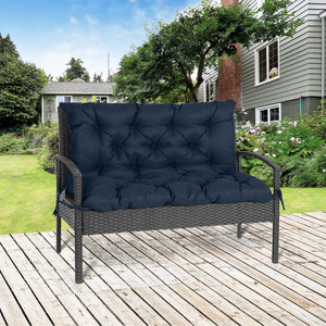 Porch Swing Cushion Garden Bench Cushion with Backrest, Non-Slip 2-Seater Thick Pad, Swing Chair Mat Replacement for Indoor and Outdoor, 39.4" x 38.6", Dark Blue