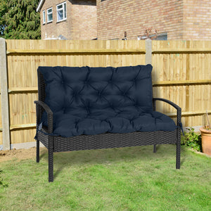 Porch Swing Cushion Garden Bench Cushion with Backrest, Non-Slip 2-Seater Thick Pad, Swing Chair Mat Replacement for Indoor and Outdoor, 39.4" x 38.6", Dark Blue