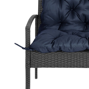 Porch Swing Cushion Garden Bench Cushion with Backrest, Non-Slip 2-Seater Thick Pad, Swing Chair Mat Replacement for Indoor and Outdoor, 39.4" x 38.6", Dark Blue