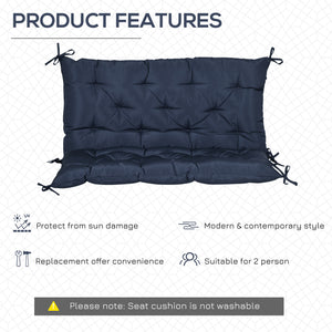 Porch Swing Cushion Garden Bench Cushion with Backrest, Non-Slip 2-Seater Thick Pad, Swing Chair Mat Replacement for Indoor and Outdoor, 39.4" x 38.6", Dark Blue