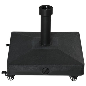 20kg Heavy Duty Garden Parasol Base Stand with Wheels Sand or Water Filled Patio Umbrella Base Square Outdoor Umbrella Stand Holder, Black
