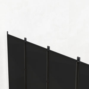 6 Panel Folding Outdoor Privacy Screen, 5.7FT Tall Room Divider with UV30+ Protection, Freestanding Privacy Panel Partition with Stable Base for Indoor Outdoor, Black