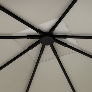 3 x 3(m) Gazebo Canopy Replacement Cover, Garden Gazebo Roof Replacement with Drain Holes, Water Resistant Plastic Coating, 370g/㎡, UPF30+, TOP COVER ONLY, Grey