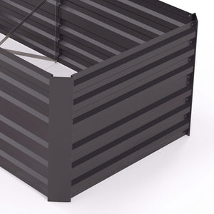 Raised Garden Bed, 6' x 3' x 2' Galvanized Steel Planters for Outdoor Plants with Multi-reinforced Rods for Vegetables, Flowers and Herbs, Dark Grey
