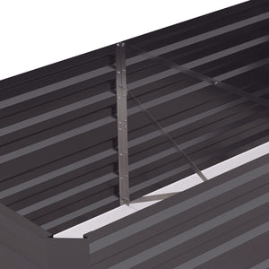 Raised Garden Bed, 6' x 3' x 2' Galvanized Steel Planters for Outdoor Plants with Multi-reinforced Rods for Vegetables, Flowers and Herbs, Dark Grey