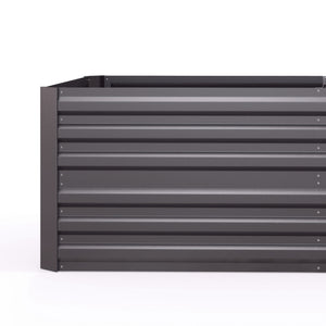 Raised Garden Bed, 6' x 3' x 2' Galvanized Steel Planters for Outdoor Plants with Multi-reinforced Rods for Vegetables, Flowers and Herbs, Dark Grey
