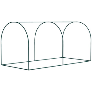 8' x 4' Crop Cage, Plant Protection Tent, with Two Zippered Doors and 4 Ground Stakes, for Garden, Yard, Lawn, Dark Green