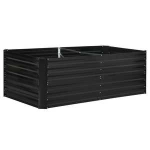 Raised Garden Bed, 6' x 3' x 2' Galvanized Steel Planters for Outdoor Plants with Multi-reinforced Rods for Vegetables, Flowers and Herbs, Black