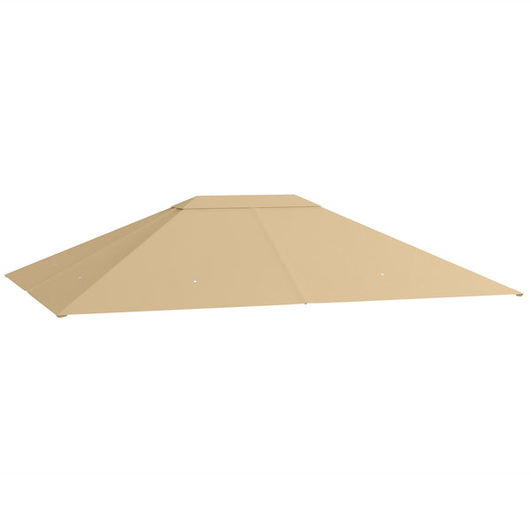3 x 4m Gazebo Canopy Replacement Covers, Garden Gazebo Roof Replacement with Vents and Drain Holes, TOP COVER ONLY, Khaki