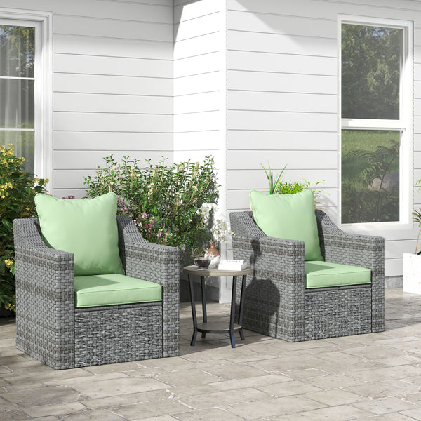 4-Piece Patio Chair Cushions Pillows, Back and Seat Replacement Patio Cushions Set for Indoor Outdoor Garden Furniture, Green