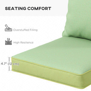 4-Piece Patio Chair Cushions Pillows, Back and Seat Replacement Patio Cushions Set for Indoor Outdoor Garden Furniture, Green