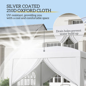 10'x10' Outdoor Pop Up Party Tent Gazebo Canopy with Carrying Bag (White)