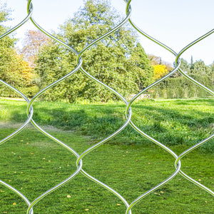 Garden Gate Chain Link Fence Gate, Galvanized Steel Garden Door for Yard Entrance Way, 26-71 in. W x 4 ft. H, Silver