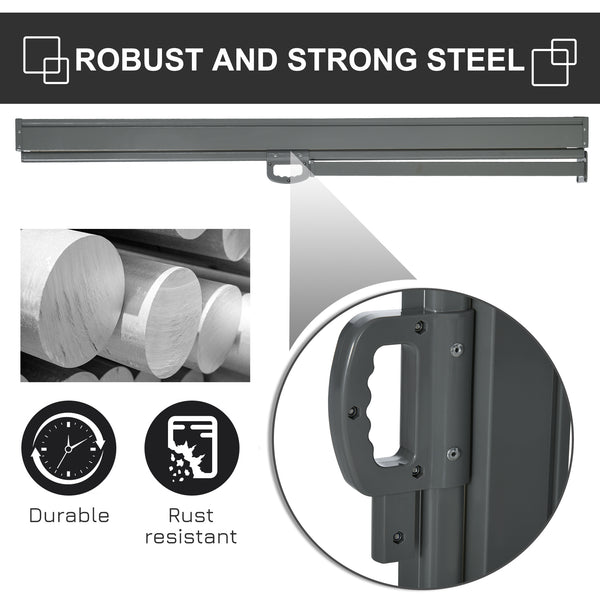 118" x 63" Retractable Side Awning Patio Outdoor Folding Privacy Screen with Resistance to UV Rays & Wind, Light Grey