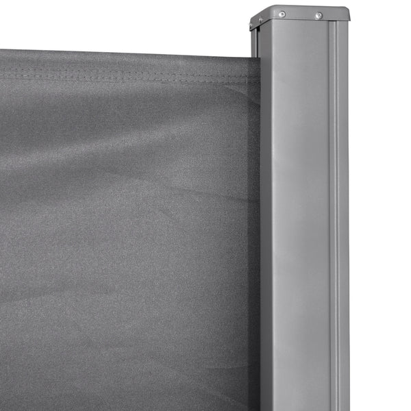 118" x 63" Retractable Side Awning Patio Outdoor Folding Privacy Screen with Resistance to UV Rays & Wind, Light Grey