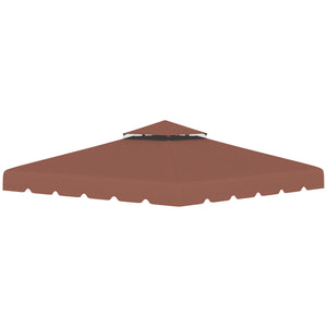 9.8' x 9.8' Gazebo Replacement Canopy, Gazebo Top Cover with Double Vented Roof for Garden Patio Outdoor TOP ONLY, Coffee