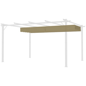 Retractable Pergola Shade Cover, Replacement Canopy Fabric for 4 x 3 (m) Pergola, Gazebo Retractable Roof, Tan