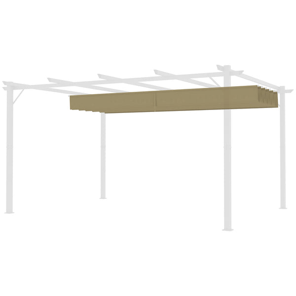 Retractable Pergola Shade Cover, Replacement Canopy Fabric for 4 x 3 (m) Pergola, Gazebo Retractable Roof, Tan