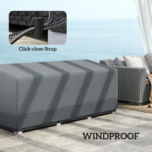 Patio Furniture Covers Waterproof for 3 Seater Sofa Bistro Set, 600D Heavy Duty Oxford Outdoor Patio Cover, UV-Resistant Sectional Couch Cover, 75" x 28.3" x 29.9", Grey