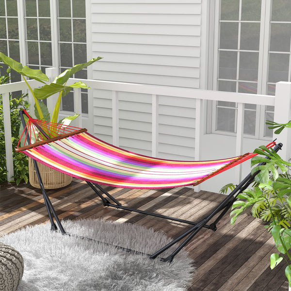 Foldable Hammock Stand, Portable Hammock with Metal Frame, 2 in 1 Hammock Net Stand, Hammock Chair Stand with Carry Bag, Load Capacity 120kg, for Patio, Garden, Yard, Black