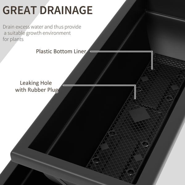 5-Tier Raised Garden Bed with 5 Planter Boxes, Outdoor Plant Stand Grow Containers with Leaking Holes for Balcony Patio Outdoor, Black