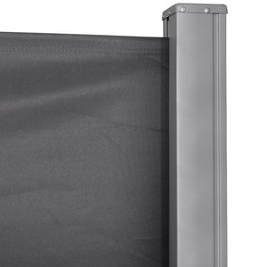 118" x 71" Retractable Side Awning Patio Outdoor Folding Privacy Screen with Resistance to UV Rays & Wind, Grey
