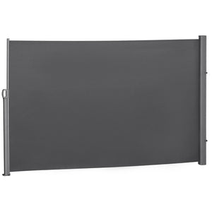 118" x 71" Retractable Side Awning Patio Outdoor Folding Privacy Screen with Resistance to UV Rays & Wind, Grey