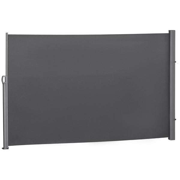 118" x 71" Retractable Side Awning Patio Outdoor Folding Privacy Screen with Resistance to UV Rays & Wind, Grey