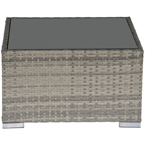 Patio Rattan Coffee Table Ready to Use Outdoor Furniture Suitable for Garden Backyard, Grey