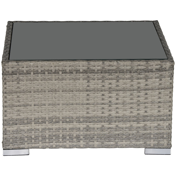 Patio Rattan Coffee Table Ready to Use Outdoor Furniture Suitable for Garden Backyard, Grey