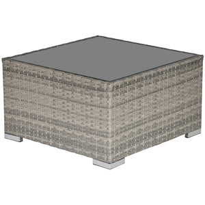 Patio Rattan Coffee Table Ready to Use Outdoor Furniture Suitable for Garden Backyard, Grey