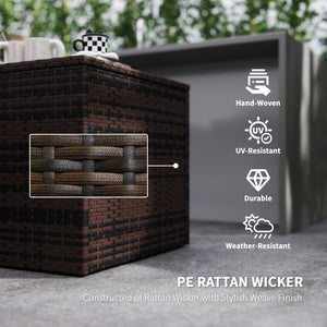 6 Pieces Wicker Patio Furniture Set with Cushions, 7-Seater Rattan Patio Sofa Set with Storage Coffee Table & Side Table, Sectional Outdoor Furniture Set, Cream White