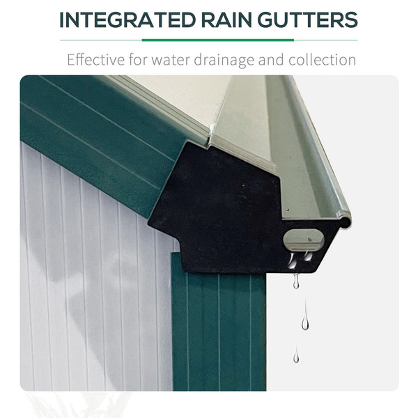 6' x 8' x 6.5' Polycarbonate Greenhouse, Walk-in Green House with Adjustable Roof Vent Galvanized Base Sliding Door Rain Gutter for Outdoor Garden Backyard, Green