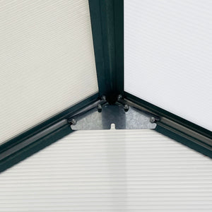 6' x 8' x 6.5' Polycarbonate Greenhouse, Walk-in Green House with Adjustable Roof Vent Galvanized Base Sliding Door Rain Gutter for Outdoor Garden Backyard, Green