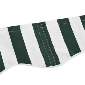 11' x 10' Retractable Awning Fabric Replacement Outdoor Sunshade Canopy Awning Cover, UV Protection, Green and White