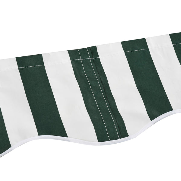 11' x 10' Retractable Awning Fabric Replacement Outdoor Sunshade Canopy Awning Cover, UV Protection, Green and White
