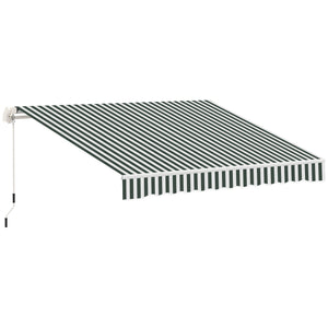 11' x 10' Retractable Awning Fabric Replacement Outdoor Sunshade Canopy Awning Cover, UV Protection, Green and White
