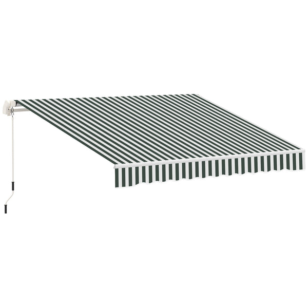 11' x 10' Retractable Awning Fabric Replacement Outdoor Sunshade Canopy Awning Cover, UV Protection, Green and White