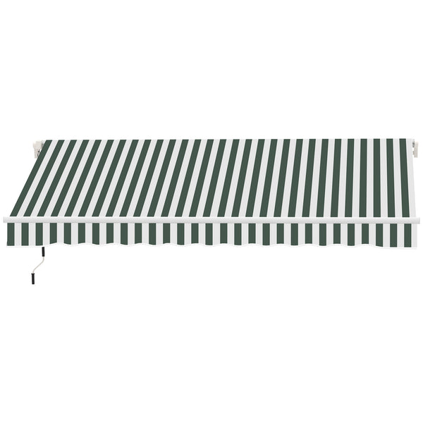 11' x 10' Retractable Awning Fabric Replacement Outdoor Sunshade Canopy Awning Cover, UV Protection, Green and White