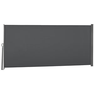 118" x 63" Retractable Side Awning Patio Outdoor Folding Privacy Screen with Resistance to UV Rays & Wind, Grey