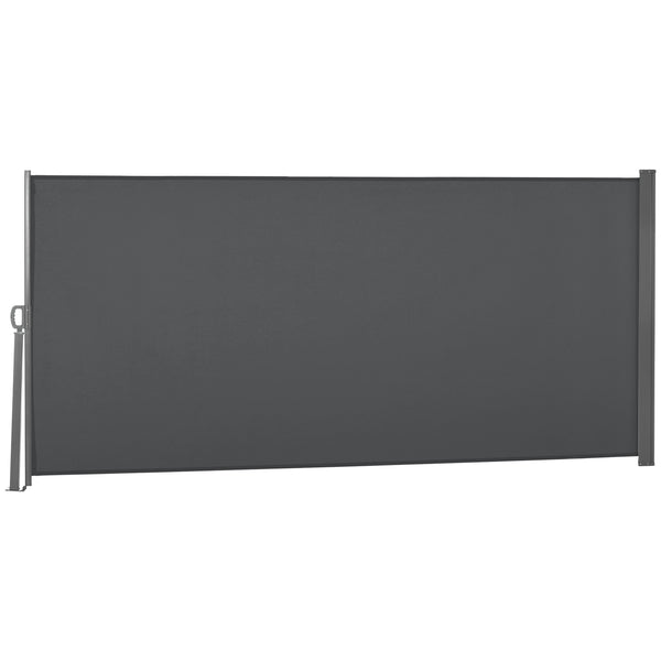 118" x 63" Retractable Side Awning Patio Outdoor Folding Privacy Screen with Resistance to UV Rays & Wind, Grey